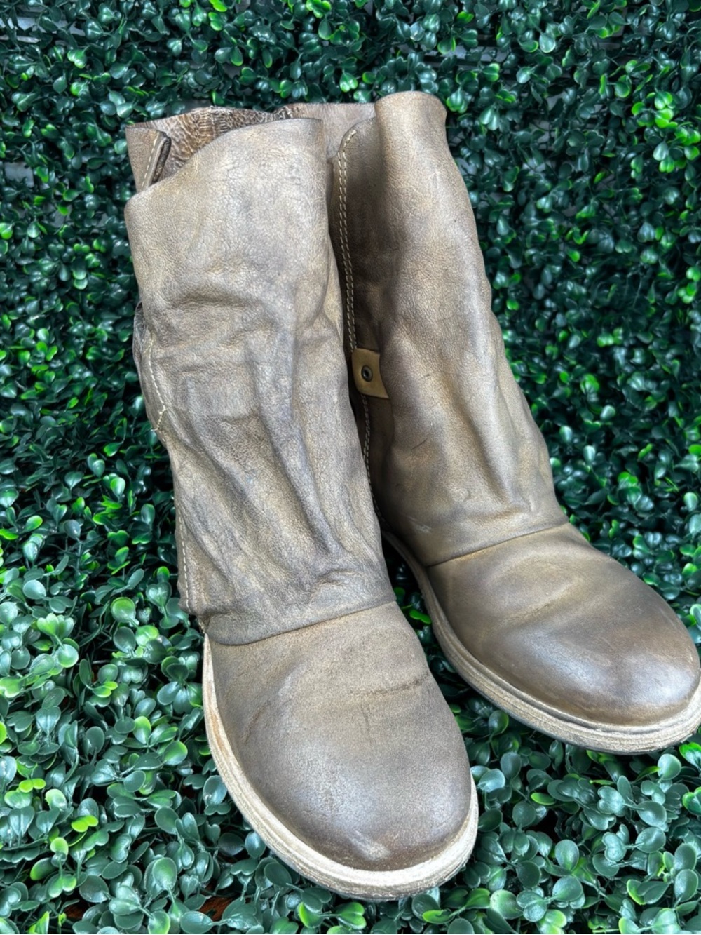 A.S.98 AIRSTEP BROWN LETAHER BOHO BIKER BOOTS SIZE 39